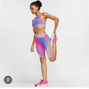 Nike Womens Icon Clash Seamless 8" Training Sculpt Dri-Fit Tights Shorts Size M